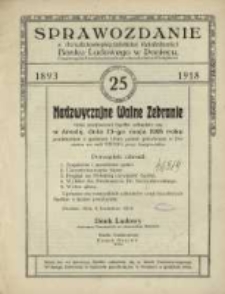 Sprawozdanie Banku Ludowego Eingetragene Genossenschaft mit Unbeschr&auml;nkter Haftpflicht w Poniecu z Czynności w Roku 1918
