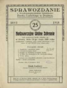 Sprawozdanie Banku Ludowego Eingetragene Genossenschaft mit Unbeschränkter Haftpflicht w Poniecu z Czynności w Roku 1918