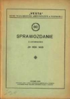 Sześćdziesiąte Sprawozdanie z czynności za rok 1933
