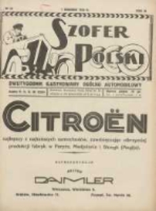 Szofer Polski: dwutygodnik ilustrowany ogólno automobilowy 1926.12.01 R.2 Nr23