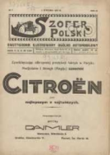 Szofer Polski: dwutygodnik ilustrowany ogólno automobilowy 1927.01.01 R.3 Nr1