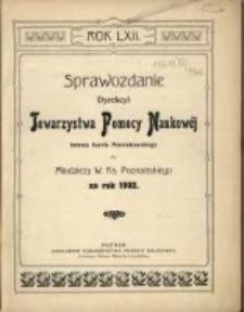 Sprawozdanie Dyrekcyi Towarzystwa Pomocy Naukowej imienia Karola Marcinkowskiego dla Młodzieży W. Ks. Poznańskiego za rok 1902