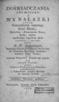 Doświadczenia chemiczne i wynalazki celem oszczędzenia znaczney ilości zboża, ułatwienia i rozszerzenia chowu bydła, tudziez zapobieżenia wypadkom głodu czynione i opisane przez J. N. Jassn&uuml;ger [...] ; na jęz. pol. przez J&oacute;zefa Wenantego Grossa przełożone