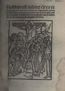 Resolutorium dubiorum circa celebrationem missarum occurentium