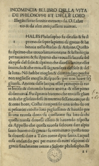 Vitae et sententiae philosophorum, Ital.
