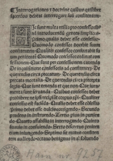 Interrogationes et doctrinae