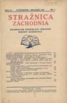 Strażnica Zachodnia: kwartalnik poświęcony sprawom Kres&oacute;w Zachodnich 1930 październik/grudzień R.9 Nr4