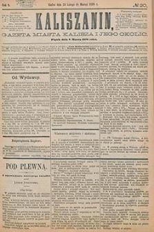 Kaliszanin: gazeta miasta Kalisza i jego okolic 1878.03.08 Nr20