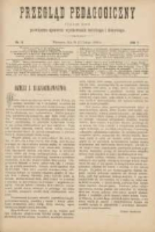 Przegląd Pedagogiczny:czasopismo poświęcone sprawom wychowania szkolnego i domowego 1888.02.15(03) R.7 Nr4