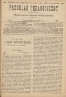 Przegląd Pedagogiczny:czasopismo poświęcone sprawom wychowania szkolnego i domowego 1888.11.15(03) R.7 Nr22