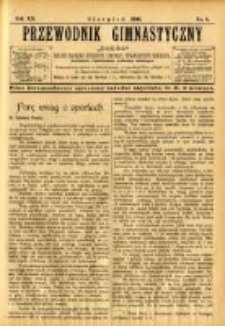 Przewodnik Gimnastyczny "Sok&oacute;ł": organ Związku Polskich Gimnastycznych Towarzystw Sokolich 1900.08 R.20 Nr8