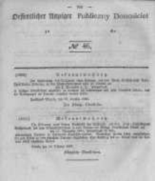 Oeffentlicher Anzeiger zum Amtsblatt No.46 der K&ouml;nigl. Preuss. Regierung zu Bromberg. 1841