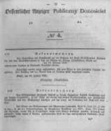 Oeffentlicher Anzeiger zum Amtsblatt No.4 der K&ouml;nigl. Preuss. Regierung zu Bromberg. 1842