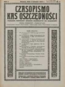 Czasopismo Kas Oszczędności: miesięcznik poświęcony sprawom Komunalnych Kas Oszczędności: organ urzędowy i publikacyjny Komunalnego Związku Kredytowego i Komunalnego Banku Kredytowego w Poznaniu 1930.04.01 R.5 Nr4