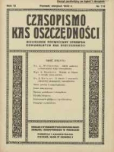 Czasopismo Kas Oszczędności: miesięcznik poświęcony sprawom Komunalnych Kas Oszczędności 1935 sierpień R.10 Nr7/8