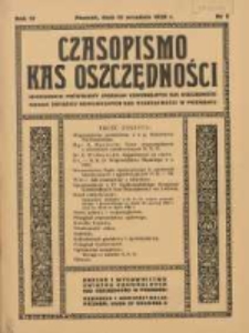 Czasopismo Kas Oszczędności: miesięcznik poświęcony sprawom Komunalnych Kas Oszczędności 1938.09.15 R.13 Nr9