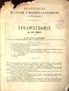 Korporacya Kupc&oacute;w Chrześcijańskich w Poznaniu sprawozdanie za rok 1904/5
