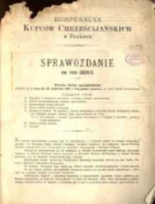 Korporacya Kupców Chrześcijańskich w Poznaniu sprawozdanie za rok 1904/5