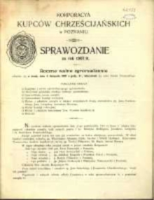 Korporacya Kupców Chrześcijańskich w Poznaniu sprawozdanie za rok 1907/8