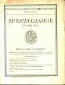 Korporacya Kupców Chrześcijańskich w Poznaniu sprawozdanie za rok 1912/13