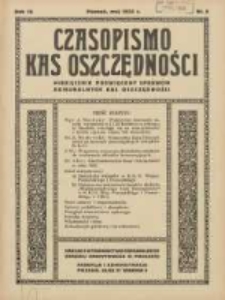 Czasopismo Kas Oszczędności: miesięcznik poświęcony sprawom Komunalnych Kas Oszczędności 1935 maj R.10 Nr5