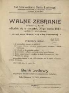 XVI. Sprawozdanie Banku Ludowego eingetragene Genossenschaft mit unbeschr&auml;nkter Haftpflicht z czynności na rok 1913