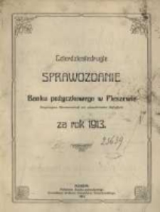 Czterdziestedrugie Sprawozdanie Banku Pożyczkowego w Pleszewie Eingetragene Genossenschaft mit Unbeschränkter Haftpflicht za rok 1913