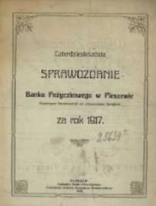 Czterdziesteszóste Sprawozdanie Banku Pożyczkowego w Pleszewie Eingetragene Genossenschaft mit Unbeschränkter Haftpflicht za rok 1917