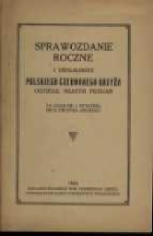Sprawozdanie roczne z działalności Polskiego Czerwonego Krzyża Oddział Miasto Poznań za czas od 1 stycznia do 31 grudnia 1923 roku