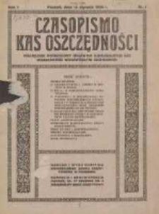 Czasopismo Kas Oszczędności: miesięcznik poświęcony sprawom Komunalnych Kas Oszczędności wojew&oacute;dztw zachodnich 1926.01.15 R.1 Nr1