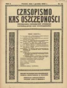 Czasopismo Kas Oszczędności: miesięcznik poświęcony sprawom Komunalnych Kas Oszczędności 1933.12.01 R.8 Nr12