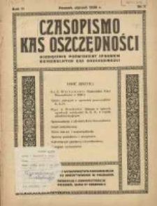 Czasopismo Kas Oszczędności: miesięcznik poświęcony sprawom Komunalnych Kas Oszczędności 1936 styczeń R.11 Nr1