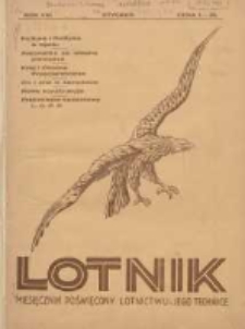 Lotnik: ilustrowany miesięcznik poświęcony lotnictwu i jego technice: organ Wielkopolskiego Klubu Lotnik&oacute;w 1931.01 R.8 Nr1(130)