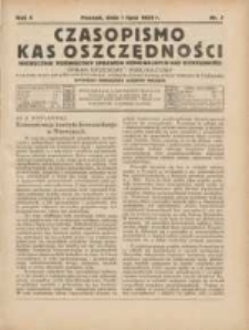 Czasopismo Kas Oszczędności: miesięcznik poświęcony sprawom Komunalnych Kas Oszczędności: organ urzędowy i publikacyjny Komunalnego Związku Kredytowego i Komunalnego Banku Kredytowego w Poznaniu 1929.07.01 R.4 Nr7