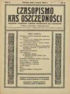 Czasopismo Kas Oszczędności: miesięcznik poświęcony sprawom Komunalnych Kas Oszczędności: organ urzędowy i publikacyjny Komunalnego Związku Kredytowego i Komunalnego Banku Kredytowego w Poznaniu 1933.03.01 R.8 Nr3