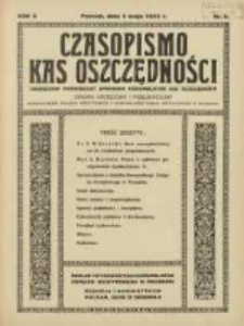 Czasopismo Kas Oszczędności: miesięcznik poświęcony sprawom Komunalnych Kas Oszczędności: organ urzędowy i publikacyjny Komunalnego Związku Kredytowego i Komunalnego Banku Kredytowego w Poznaniu 1933.05.01 R.8 Nr5