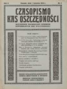 Czasopismo Kas Oszczędności: miesięcznik poświęcony sprawom Komunalnych Kas Oszczędności 1934.04.01 R.9 Nr4