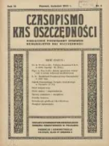 Czasopismo Kas Oszczędności: miesięcznik poświęcony sprawom Komunalnych Kas Oszczędności 1935 kwiecień R.10 Nr4