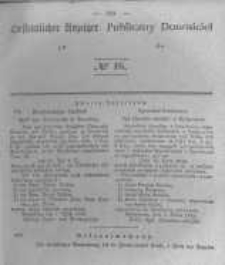 Oeffentlicher Anzeiger zum Amtsblatt No.16 der K&ouml;nigl. Preuss. Regierung zu Bromberg. 1843
