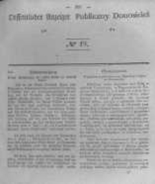Oeffentlicher Anzeiger zum Amtsblatt No.19 der K&ouml;nigl. Preuss. Regierung zu Bromberg. 1843