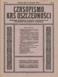 Czasopismo Kas Oszczędności: miesięcznik poświęcony sprawom Komunalnych Kas Oszczędności wojew&oacute;dztw zachodnich 1926.09.15 R.1 Nr9