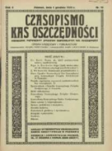 Czasopismo Kas Oszczędności: miesięcznik poświęcony sprawom Komunalnych Kas Oszczędności: organ urzędowy i publikacyjny Komunalnego Związku Kredytowego i Komunalnego Banku Kredytowego w Poznaniu 1931.12.01 R.6 Nr12