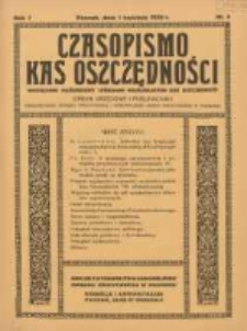 Czasopismo Kas Oszczędności: miesięcznik poświęcony sprawom Komunalnych Kas Oszczędności: organ urzędowy i publikacyjny Komunalnego Związku Kredytowego i Komunalnego Banku Kredytowego w Poznaniu 1932.04.01 R.7 Nr4