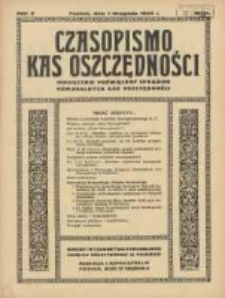 Czasopismo Kas Oszczędności: miesięcznik poświęcony sprawom Komunalnych Kas Oszczędności 1933.11.01 R.8 Nr11