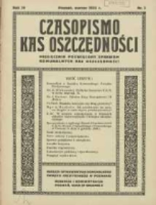 Czasopismo Kas Oszczędności: miesięcznik poświęcony sprawom Komunalnych Kas Oszczędności 1935 marzec R.10 Nr3