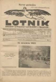 Lotnik: organ Związku Lotników Polskich: pismo dla wszystkich poświęcone sprawom lotnictwa cywilnego i wojskowego 1924.10.01 R.1 Nr12/13