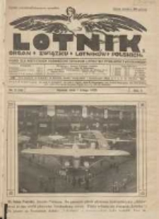 Lotnik: organ Związku Lotników Polskich: pismo dla wszystkich poświęcone sprawom lotnictwa cywilnego i wojskowego 1925.02.01 R.2 Nr2(19)