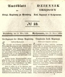 Amtsblatt der Königlichen Preussischen Regierung zu Bromberg. 1844.03.29 No.13