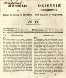 Amtsblatt der K&ouml;niglichen Preussischen Regierung zu Bromberg. 1844.04.26 No.17