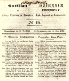 Amtsblatt der K&ouml;niglichen Preussischen Regierung zu Bromberg. 1844.05.10 No.19